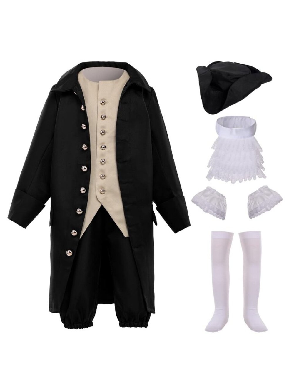 BPURB Colonial Costume Boys 18th Century American Costume SZ 12